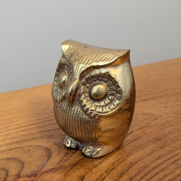 Vintage Brass Owl Figurine 🦉 - Picture 3 of 13